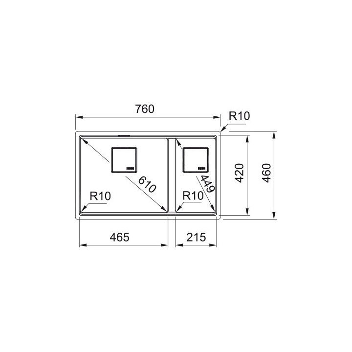 Zlewozmywak Franke Centro CNG 611-78 TL, ociekacz z prawej strony, czarny mat