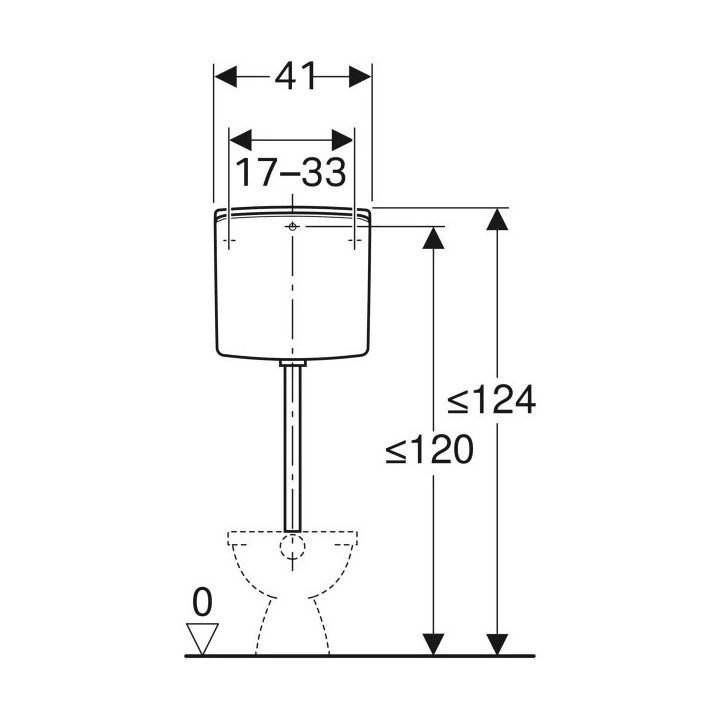 Spłuczka Geberit AP123 nisko zawieszona biała, 123.105.11.1