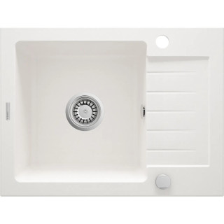 Zlewozmywak stalowy z baterią 1-komorowy z ociekaczem, Deante Legato - Satyna / chrom