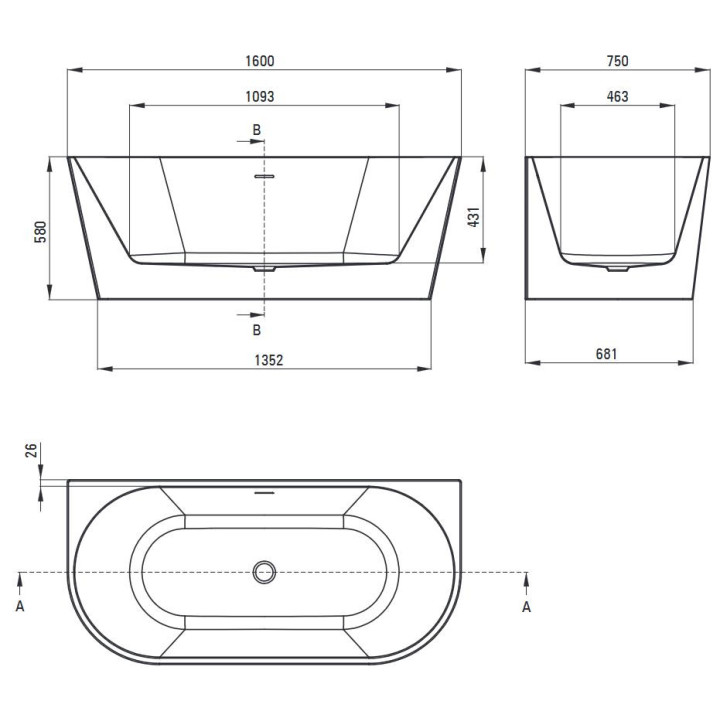 Wanna akrylowa Deante Silia 160x75 cm narożna/wolnostojąca lewa - biała