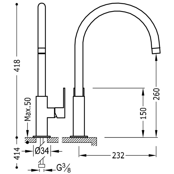Bateria zlewozmywakowa Tres Loft, stalowa- sanitbuy.pl