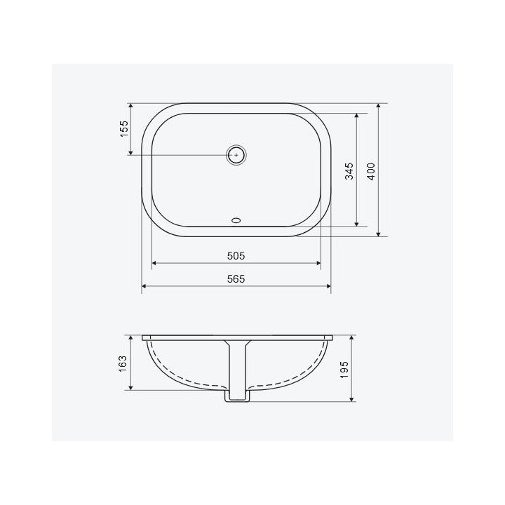 Umywalka nablatowa Actima Jima 82 - 82x41 cm bez przelewu, biała