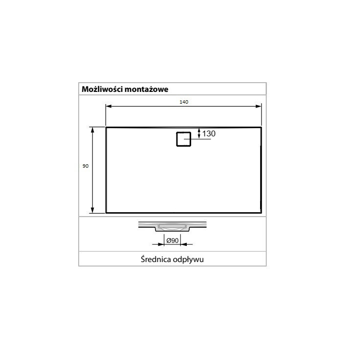 Brodzik Huppe Purano prostokątny 70x120 cm
