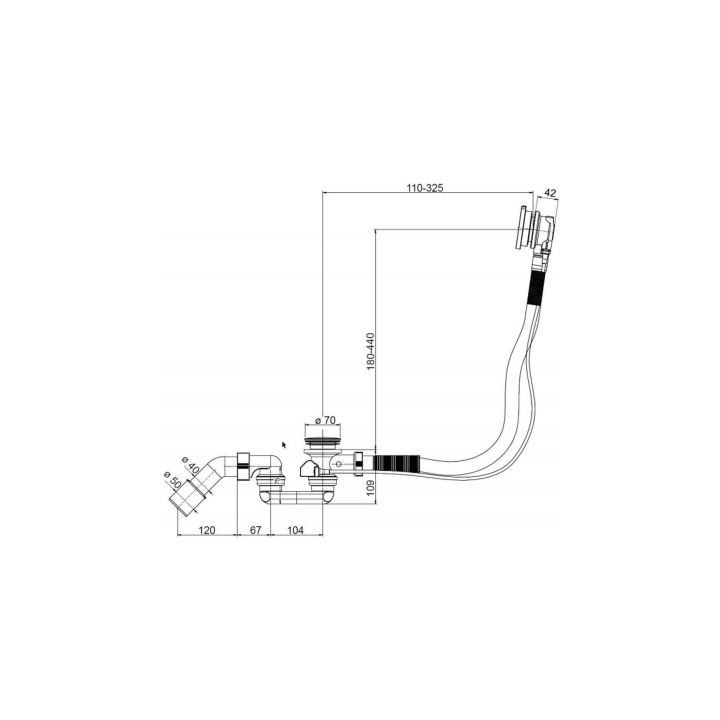Zestaw przelewowo-odpływowy, 200 x 300 x 100 mm, Villeroy & Boch - chrom