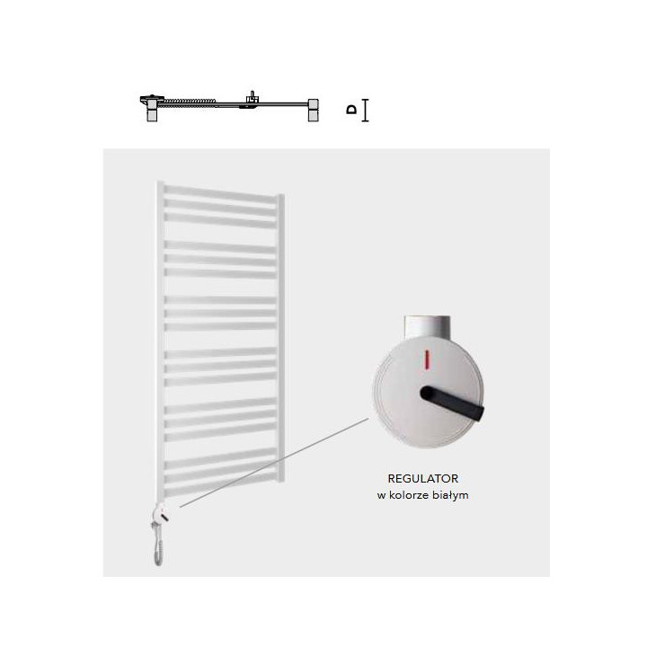 Grzejnik elektryczny Enix Quatro (EQB-608) Prawy 59,5x78,6 cm - kolor standardowy biały