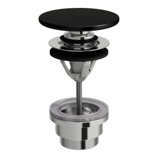  Korek Laufen typu klik-klak z ceramiczną osłoną odpływu wykonaną z materiału SaphirKeramik - czarny połysk