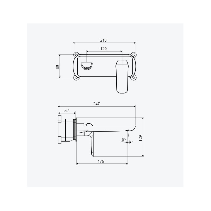 Bateria wannowo-prysznicowa Excellent Clever 2.0 ścienna - złoty szczotkowany
