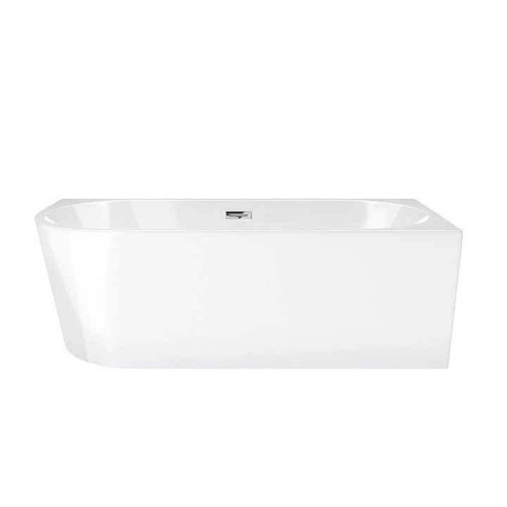 Wanna narożna wolnostojąca Corsan Intero 150 x 74,5 cm biała, montaż prawostronny, korek klik-klak chrom