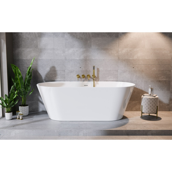 PYTAJ O RABAT ! Wanna wolnostojąca owalna Besco Otylia 160x77cm Retro + nogi złote