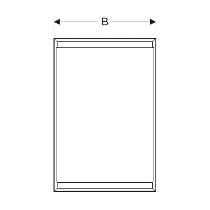 Szafka z lustrem Geberit One z ComfortLight i jednymi drzwiami, montaż natynkowy, wysokość 90 cm - kolor biały, powierzchnia alu