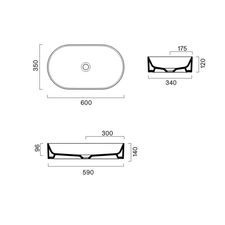 Umywalka nablatowa Catalano Alvena, 80x40cm, bez przelewu, bez otworu na baterie - tortora satin