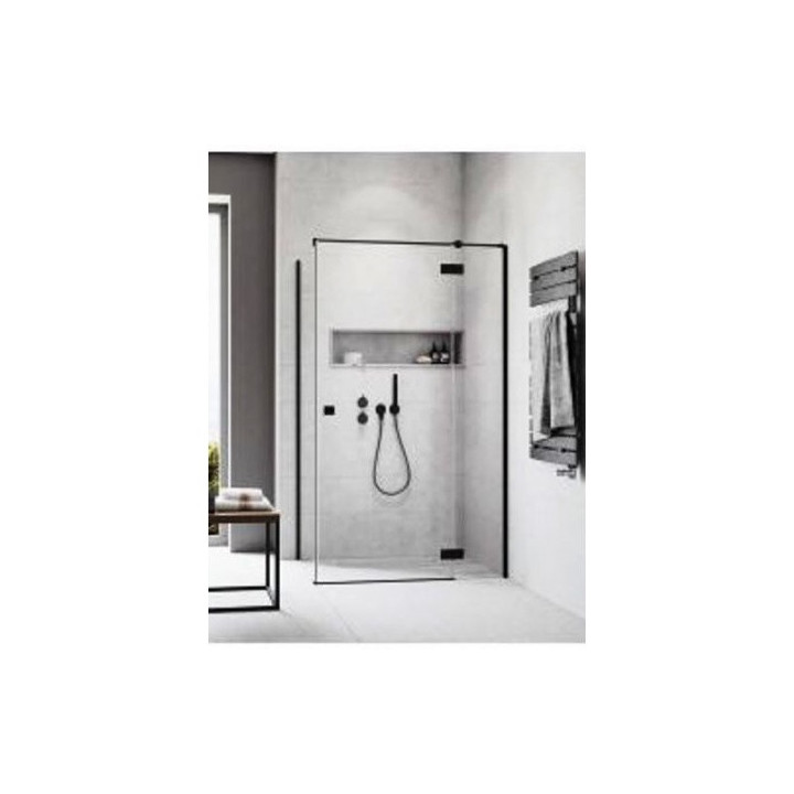 Ścianka boczna S1 70 Radaway Essenza New Black KDJ 66.7-68.2-200cm, profil czarny, szkło przejrzyste