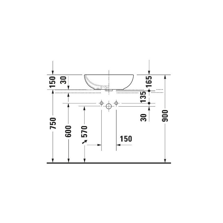 Umywalka stawiana, Duravit Foster, 495x350 mm, Biały Alpin WonderGliss- sanitbuy.pl