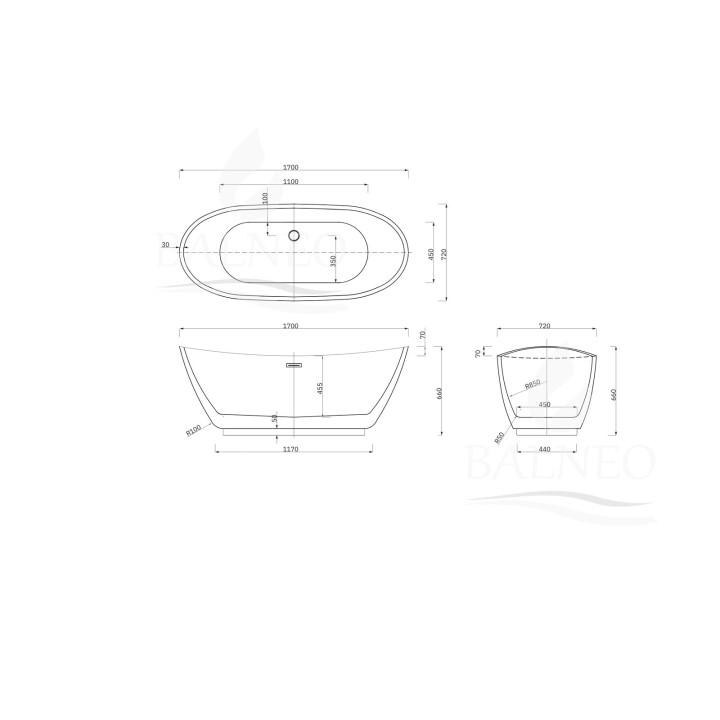 Miska podwieszana WC Balneo Luna Tornado 36,5x48,5 cm, biała bez kołnierza z deską wolnoopadającą z duroplastu