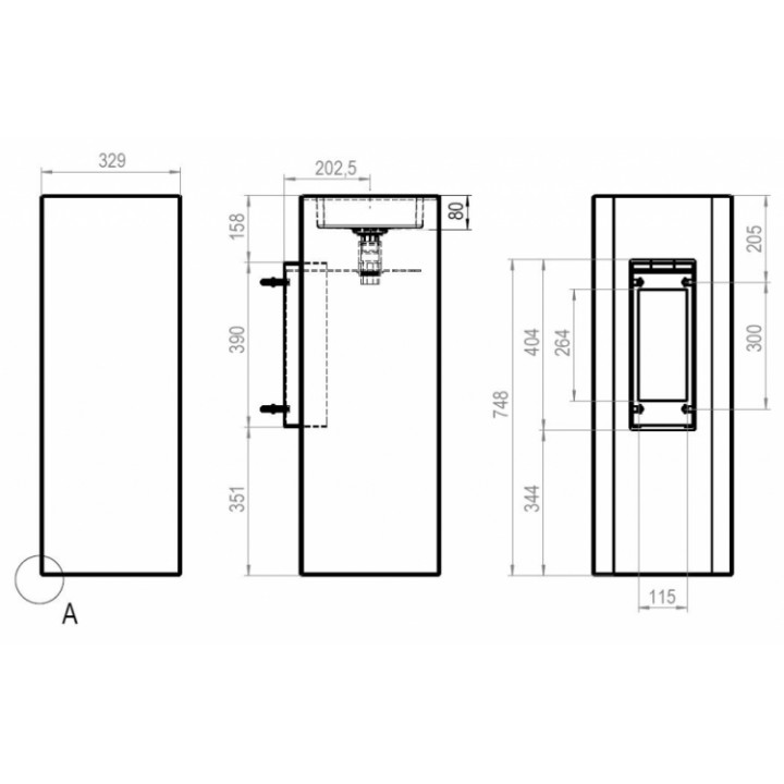 Umywalka Alape WT.RX325QS kolumnowa  325x325 mm- sanitbuy.pl