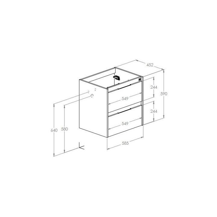 Szafka łazienkowa Roca ELLA z 2 szufladami