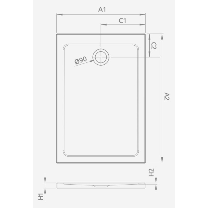 Brodzik prostokątny Radaway Doros D, 130x90cm, akrylowy, stone white