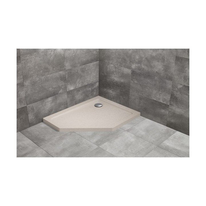 Brodzik pięciokątny lewy Radaway Doros PT E 100x80cm - stone kaszmirowy