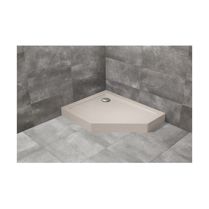 Brodzik pięciokątny lewy z obudową Radaway Doros PT E Compact 100x80cm biały