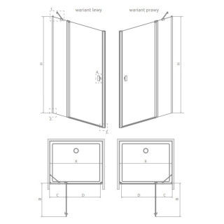 Drzwi prysznicowe Radaway Nes KDS II 120, lewe, 1200x2000mm, srebrny profil