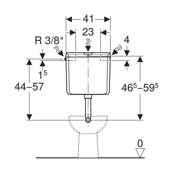 Spłuczka natynkowa Geberit AP140, spłukiwanie dwudzielne, półwysoko zawieszona - biała
