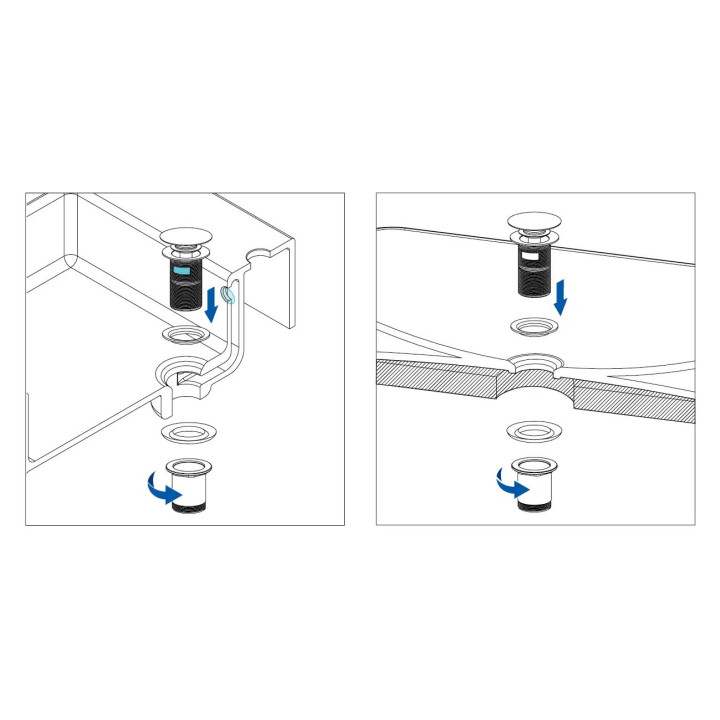 Ceramiczny korek umywalkowy/bidetowy z tuleją Deante, click-clack, złoto szczotkowane