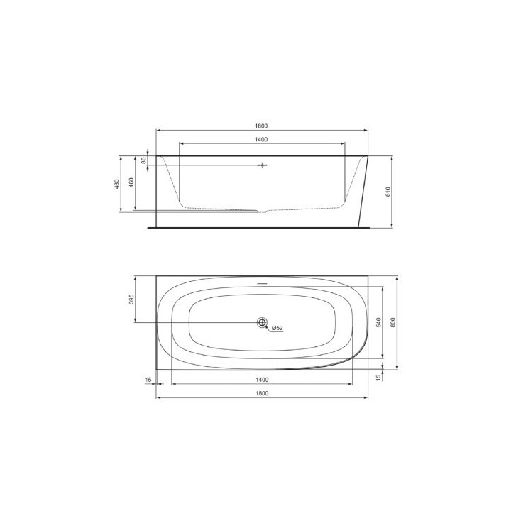 Wanna narożna Ideal Standard Hotline New 160x90 cm, lewa - biały połysk