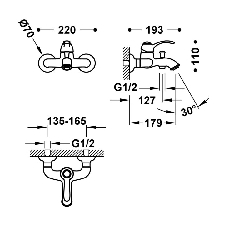 Bateria umywalkowa Tres-Clasic jednouchwytowa - mosiądz antyczny