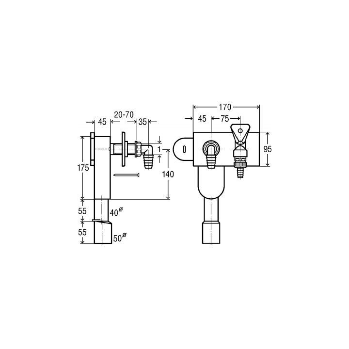 Viega syfon podtynkowy do umywalki (model 5633.1) 