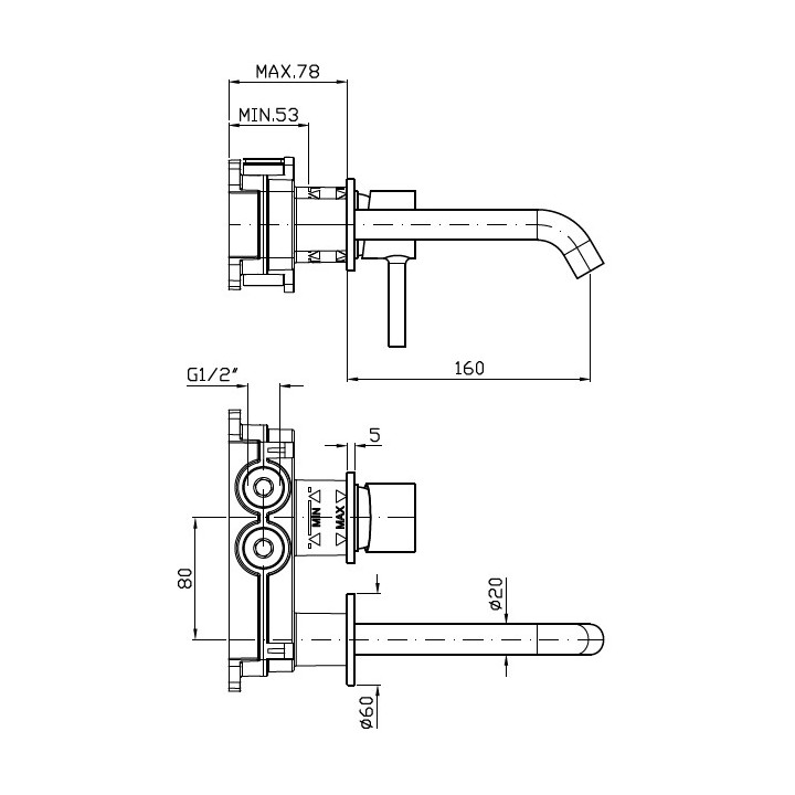 PYTAJ O RABAT !Bateria umywalkowa Zucchetti Pan podtynkowa 2-otworowa, biała matowa, gofrowana