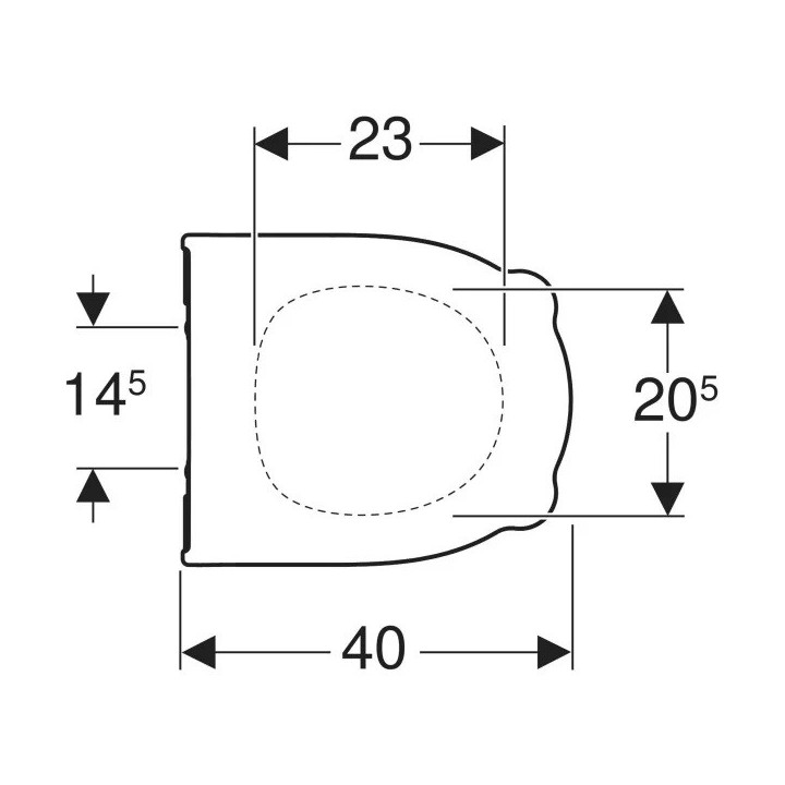 Miska WC wisząca dla dzieci Geberit Bambini 53x33 cm, lejowa, bez kołnierza - biała
