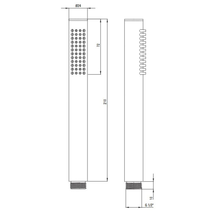 Słuchawka prysznicowa 1-funkcyjna , Deante Square, nero