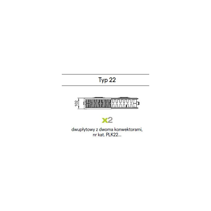 Grzejnik płytowy Kermi Plan-K typ 22 60x130 cm - biały