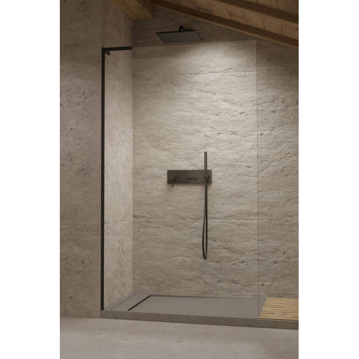 Parawan nawannowy Radaway Modo SL Black PNJ II 70 prawy, szkło przejrzyste, profil czarny