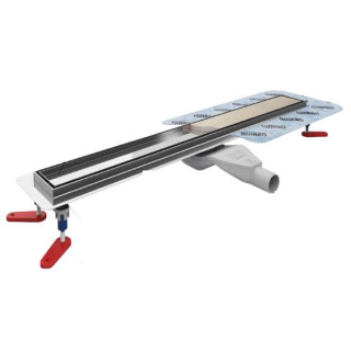 Odpływ liniowy, pełny zestaw,  Wiper New Premium, 500mm, wzór Ponente, wykończenie szlif