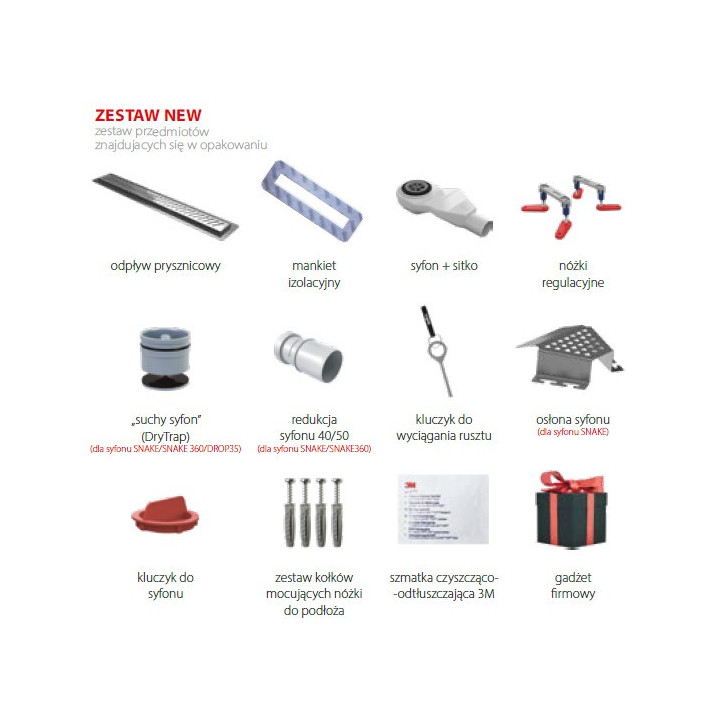 Odpływ liniowy, pełny zestaw,  Wiper New Premium, 500mm, wzór Ponente, wykończenie szlif