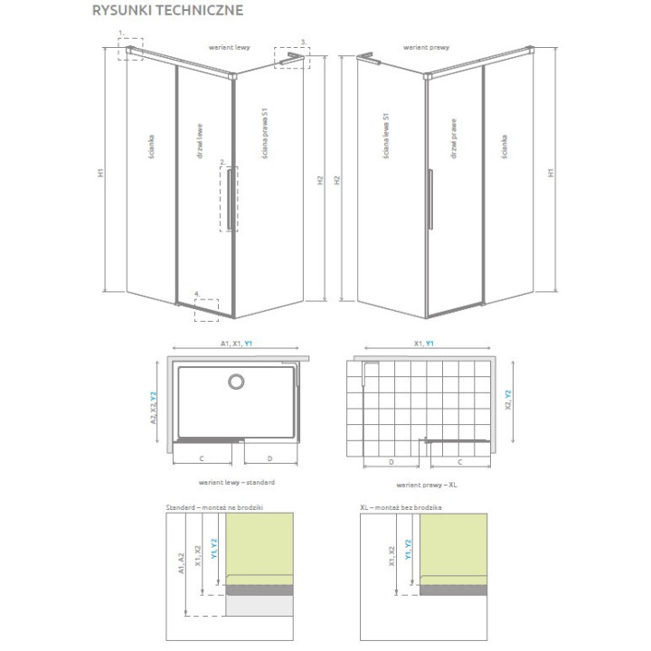 Drzwi kabiny prysznicowej Radaway Idea 8 KDJ 100, prawe, 1000x2000mmm, szkło przejrzyste, chrom