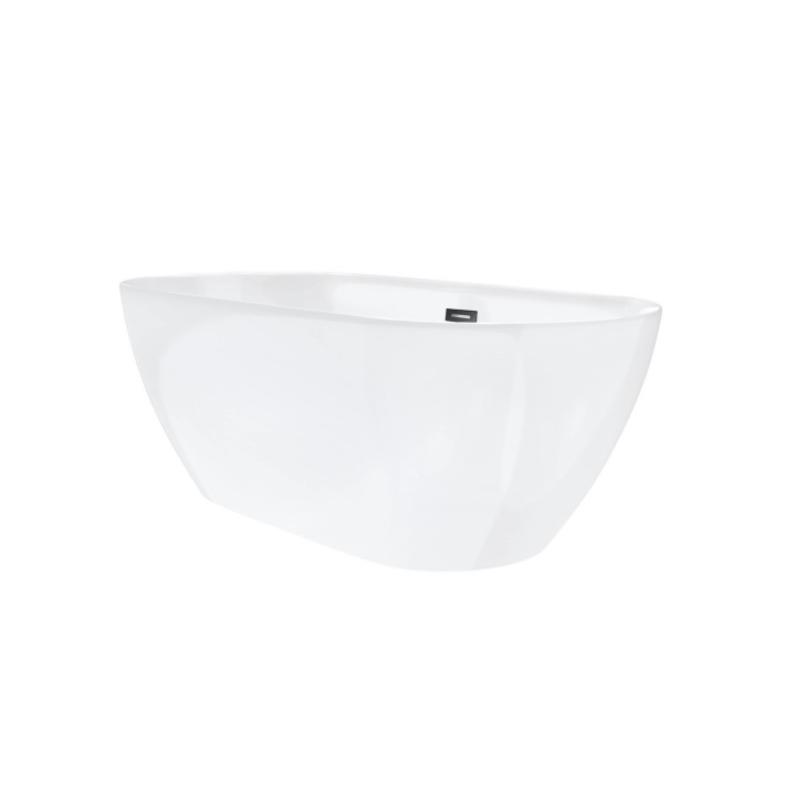 Wanna wolnostojąca Corsan Olvena 170 cm z wykończeniem czarnym - biała