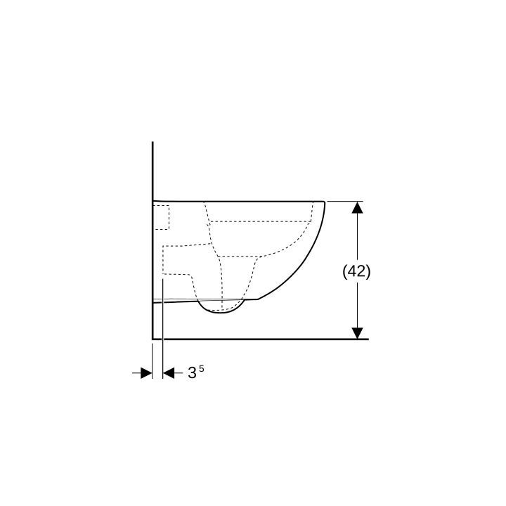Miska wc Geberit Acanto wisząca 53x35 cm, lejowa, ukryte mocowania, TurboFlush, z powłoką KeraTect - biała