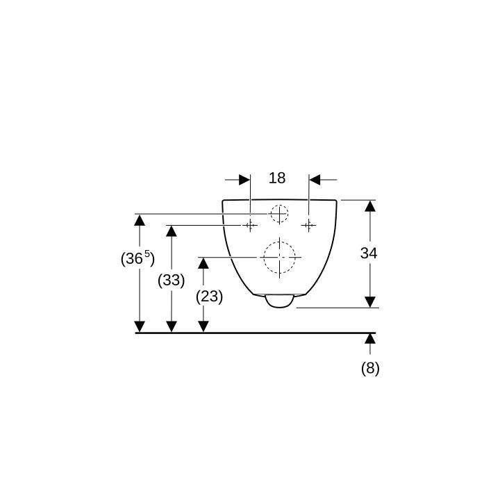 Miska wc Geberit Acanto wisząca 53x35 cm, lejowa, ukryte mocowania, TurboFlush, z powłoką KeraTect - biała