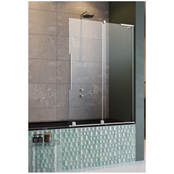 Parawan nawannowy Radaway Furo SL PND II 100, lewy, szkło przejrzyste, 100x150cm, przesuwny, profil chrom