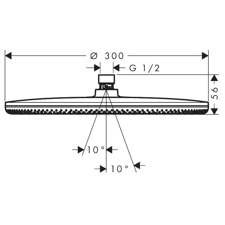 Deszczownica/ Głowica prysznicowa Hansgrohe Croma Ø 220 mm z przgubem kulowym DN15