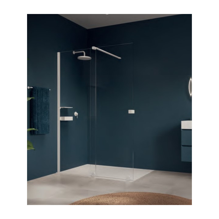 Ścianka Walk -in z ruchomym segmentem Huppe Enjoy Pure, Typ 800, chrom, szkło przeźroczyste z AntiPlaque