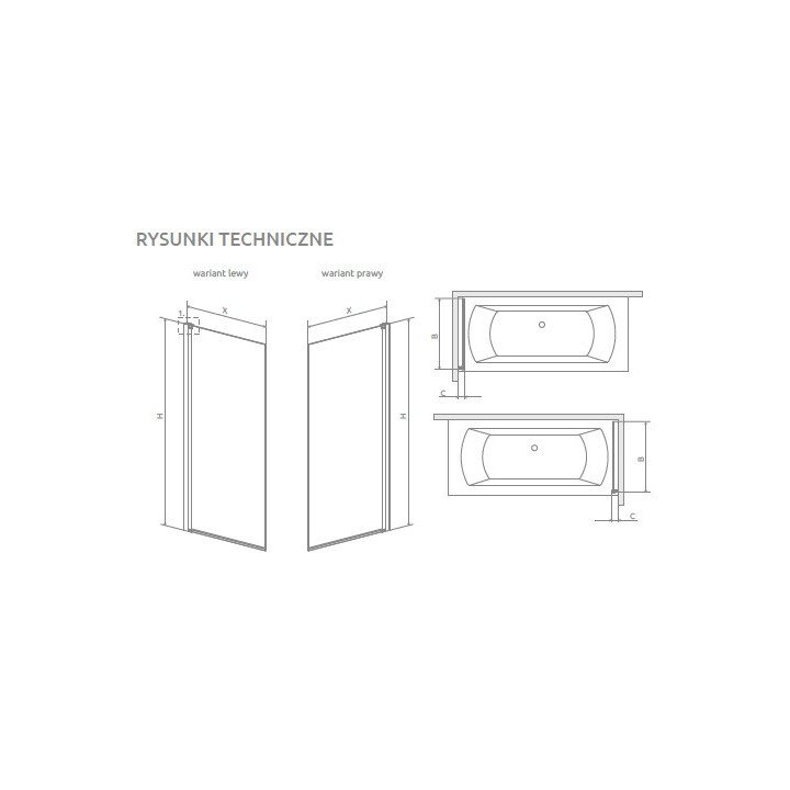 Parawan nawannowy Radaway Nes Black PNJ I Factory, lewy, szkło przejrzyste, czarna kratka, 90x150cm, czarny profil
