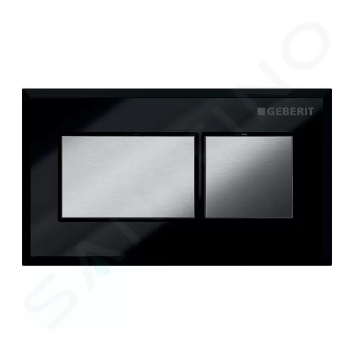 Przycisk uruchamiający Geberit Sigma70 do spłukiwania dwudzielnego, prostokątny, stal nierdzewna - czarny chrom/ szczotkowany