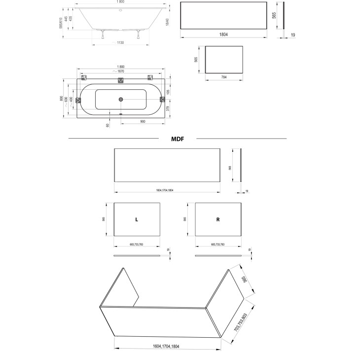 Wanna prostokątna Ravak City 180x80 cm biała 