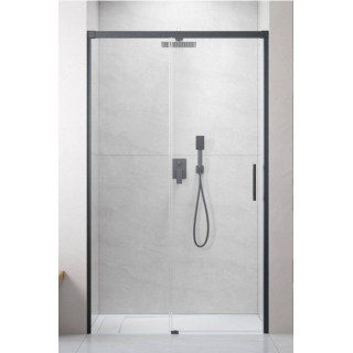 Drzwi prysznicowe suwane Radaway Idea Black DWJ 100 Lewe 98.7-101.2x200.5cm, profil czarny, szkło przejrzyste- sanitbuy.pl