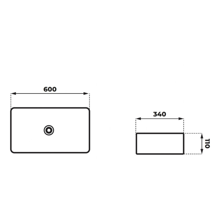 Umywalka kwadratowa nablatowa  Corsan 420x420x145mm, z korkiem klik-klak białym, biała
