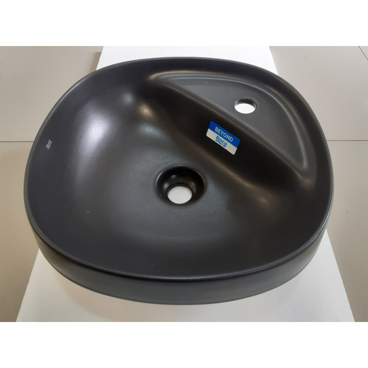 Umywalka blatowa Roca Beyond, 59x46cm, Finceramic, bez przelewu, powłoka Maxi Clean, biała