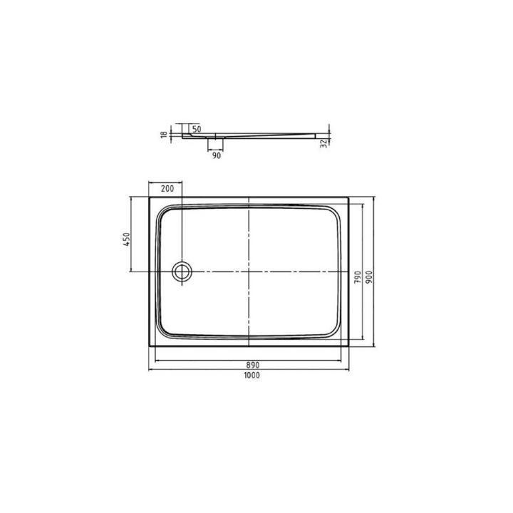 Brodzik prostokątny Kaldewei Cayonoplan stalowy, z obniżonym nośnikiem ze styropianu, płaski 150x90 cm-  biały